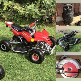 MaxSold Auction: This online auction features Jr. ATVs, Adult & Kid Halloween Costumes, Pet House, Wet Vacuum, Electronics, Garden Decorations, Sporting equipment, Fishing equipment, Mountain Bikes, Signed Books, PS3 and much more.