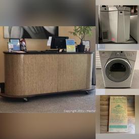 MaxSold Auction: This online auction features sofas, refrigerator, yoga mats, Mexican blankets, laser printers, washer, security camera, benches, tables, desk, bulletin/ chalkboard, boom box, clocks, humidifiers, dryer, office phones and much more!