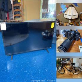 MaxSold Auction: This online auction features fine china, silver plate, ceramics, crystal ware, handmade jewelry, 23” Samsung monitor, 31” Vizio TV, photography equipment, lighted curios, auto bike and much more!