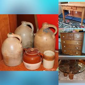 MaxSold Auction: This online auction features Compact Refrigerator, Vintage Medical Canister Set, Antique Flow Blue China, Antique Victorian Style Sofa, TVs, Cedar Chest, Framed Artwork, Sports Equipment, Tribal Art, Art Pottery, Art Glass, Vintage Medical Implements, Decorative Plates, Games, Puzzles, Spinning Wheel, Inuit Carvings, Vintage Modular Sleeper Chairs, Vintage Crocks, Printer, Computer Gear, Antique Furniture, Spode, Wedgwood, Limoges, Teacups, Yard & Power Tools, Patio Furniture, Snow Blower, Costume Jewelry, Vintage Sterling Silver Jewelry, Coins and much more!