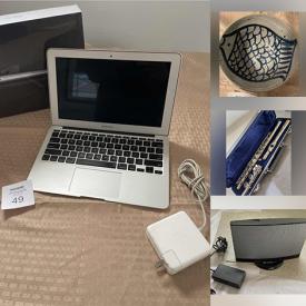 MaxSold Auction: This online auction features Apple Macbook, Epson printer, computer accessories, DVDs, stereo receivers, board games, pottery, vintage instruments and much more!