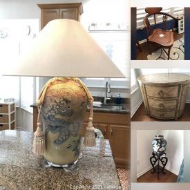 MaxSold Auction: This auction features Oriental Vases, Antique and Vintage dressers, Mirrors, Lamps, Elephant Head desk, MCM Dinnerware, Toscany Glassware and much more.