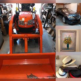 MaxSold Auction: This online auction features Kubota BX1870 Tractor, 2008 Lexus V6 ES 350, Pet Supplies, Fenton Glass, Teacups & Saucers, Garden Supplies, Power, Hand & Garden Tools, Power Washer, Big Green Egg Outdoor Grill, TV, Carved Wooden Statues, Wooden Boomerangs, Area Rugs, Men's Clothing, Asian Carvings, Rototiller, Waterford Crystal Decanter, Del Gish Paintings, Studio Pottery, Wooden Masks and much more!