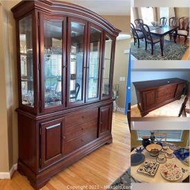 MaxSold Auction: This online auction features Wall Clock, Faux Flowers, Sectional Sofa, Area Rugs, Metal Wall Art, Lenox China Pieces, Art Glass, Small Kitchen Appliances, Kitchen Gadgets, Porch Rocking Chairs, and much more!
