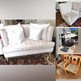 MaxSold Auction: This online auction features Wall Art, Love Seat, Linen Wingback Chair, Ottoman, Linen Occasional Chair, Patio Umbrella, Marble Top Wood Bar, Bar Stools, Dining Table, Arm Chairs, Kenmore Refrigerator, Bookcase, Blonde Office Desk, Maxi Climber and much more!