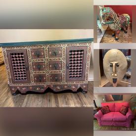 MaxSold Auction: This online auction features Kenmore freezer, furniture such as Asian sideboard, sofa table, armoire, upholstered chairs, dining table, dining chairs and sideboard, signed and numbered wall art, ceramics, home decor, signed Raku pottery, lamps and much more!