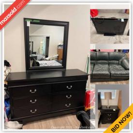 MaxSold Auction: This online auction features 46” RCA TV, furniture such as leather sectional sofa, stone top dressers, nightstands, lamps and much more!