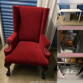 MaxSold Auction: This online auction features Dahlia Wing Chairs, Rajasthan Chairs, Bamboo Chest, Country style chairs, Mirrored Dresser and much more!