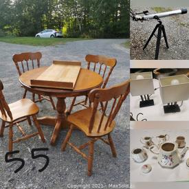 MaxSold Auction: This online auction features Blue Mountain pottery, crystal ware, glassware, dining hutch, BBQ, wall art, DVD player, small kitchen appliances, lamps, holiday decor, hand tools, appliances such as stove, refrigerator, washer and dryer, salon station, Ivy Lea hotel dressers and much more!