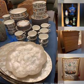 MaxSold Auction: This online auction features Royal Doulton, Mikasa, Wedgwood, Belleek, 54” Panasonic TV, furniture such as loveseat, bookcases, rocker chair, bar cabinet, Kincaid armoire, and Kincaid bureau, framed wall art, stoneware, glassware, small kitchen appliances, pottery, books, home decor, stained glass, Vizio sound bar and speakers, Yamaha guitar, hardware, power tools, vintage photography, vintage Coca-Cola, yard tools, turntables, wine fridge and much more!