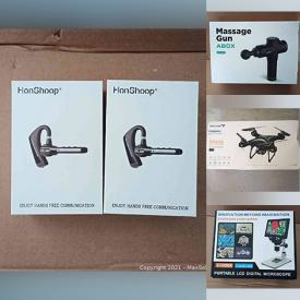 MaxSold Auction: This auction features Drone, Electronics, Musical Equipment, Health & Beauty, Cameras, Outdoor Security Cameras, Pet Products, Video Game Accessories, Smart Watches and more.