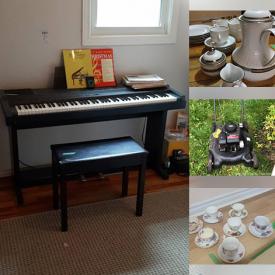 MaxSold Auction: This online auction features Men's & Women's Clothing, Small Kitchen Appliances, Barware, Coffee Sets, Teacups & Saucers, Collector Plates, Area Rugs, Art Pottery, Decanters, Digital Piano, LPs, CDs, Miniature Steins, Dresden Figurine, Queen Adjustable Bed, Mink Stole, Fox Jacket, Office Supplies, Heaters, Hand Tools, Patio Furniture, Garden Tools, Lawn Mower and much more!