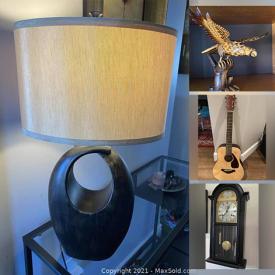 MaxSold Auction: This online auction features MCM Cabinet, Smoker, Antique Dresser, Antique Mantle Clock, Floating Shelves, Collector Plates, Dog Beds, Yamaha Guitar, Bergere Chair, Exercise Equipment, Fabric, Indonesian Chippendale Chair and much more!