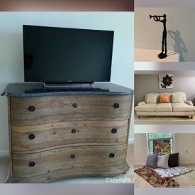 MaxSold Auction: This online auction features Lenox, Arhaus sofa, Pottery Barn nightstand, wooden dresser, 42” Sony TV, home decor, cookbooks, holiday dishware, workout equipment, framed wall art and much more!