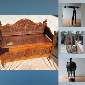 MaxSold Auction: This online auction features Antique Ladies Vanity Desk, Stereo Components, Waterfall Dresser, Vintage Typewriters, Sewing Machine, Telescope, Vintage Rattan Hanging Chairs, TVs, Brass Animals, Vintage Toys, Saw Table and much more!