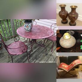 MaxSold Auction: This online auction features Decorative Display Plates, Studio Pottery, Art Glass, Stemmed Glassware, Ceramic Planters, S. Bugin Oil Paintings, Weights & Stand, TV, Throw Pillows, Books, Patio Furniture, Wall Sconce, Planters and much more!