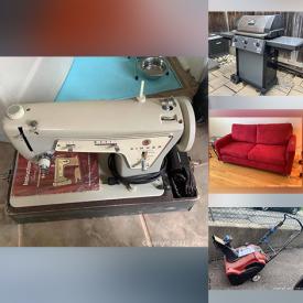 MaxSold Auction: This aonline uction features Barbecue, Snow Blower, Christmas Decor, Christmas Tree, Skis, Desk Riser, Tools, Hardware, Vases, Clocks, Glassware, Kitchenware, Office Supplies, Cameras and Electronics, Sewing Machine, Porcelain Floral, Dolls and much more!