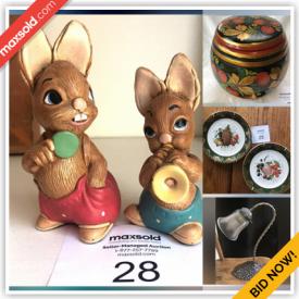 MaxSold Auction: This auction features halloween lot, lamps, harry potter items, books, artwork, beverage containers, kitchenwares, shoes, clothes, thermometer,clocks and many more!