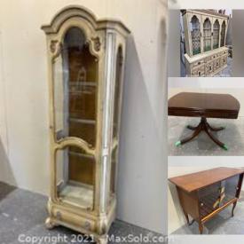 MaxSold Auction: This online auction features Vintage Curio Cabinet, Side Tables, Nesting Table, MCM Furniture and much more!