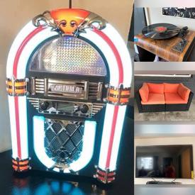 MaxSold Auction: This online auction features DJ Equipment, Xbox one, Jukebox, Electric Fireplace, Tv, Sound Bar, Media Center, Turntable, Artiphon Instrument, Exercise Equipment, Projector, Projector Screen, Samsung Curved Screen TV and much more!