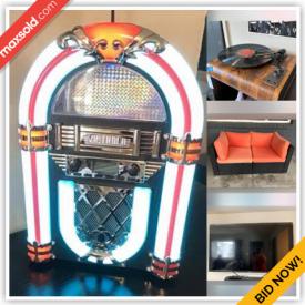 MaxSold Auction: This online auction features DJ Equipment, Xbox one, Jukebox, Electric Fireplace, Tv, Sound Bar, Media Center, Turntable, Artiphon Instrument, Exercise Equipment, Projector, Projector Screen, Samsung Curved Screen TV and much more!