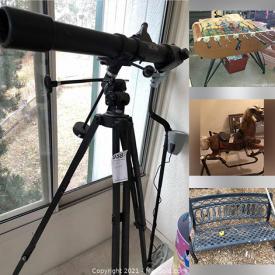 MaxSold Auction: This online auction features 42” Panasonic TV, Royal Doulton, GE washer, Whirlpool dryer, crystal ware, furniture such as Bassett armoire, Bassett secretary, desks, and coffee table, propane grill, glassware, dishware, small kitchen appliances, bakeware, DVDs, Brother printer, Sony AV control center, shelving units, office supplies, foosball table, yard decor and much more!