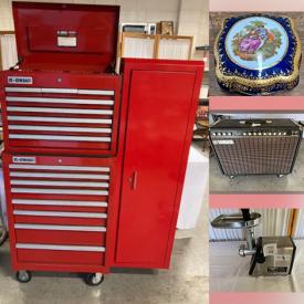 MaxSold Auction: This online auction features Limoges Garanti Box, Roll Away Toolbox, Binoculars, Power Tools, Brass Sundial, Garden Pots, Electric Lawnmower, Vintage Costume Jewelry, Cigar Boxes, Wine Cooler, Sports Flags, Vintage Waterski, Le Creuset Enamel Pans and much more!