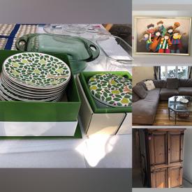 MaxSold Auction: This online auction features Lenox china, furniture such as sectional sofa, dining room table, dining room chairs, glass console table, and solid wood dresser, glassware, lamps, signed wall art, home decor and much more!