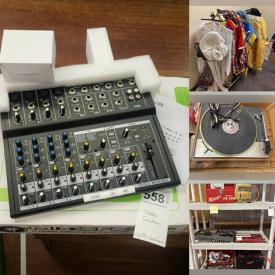 MaxSold Auction: This online auction features audio equipment, DJ equipment, record players, lighting equipment, shelving units, framed artwork, costumes, dance clothing, ballet beams, fog machines, power tools, vinyl records, folding tables, folding chairs, benches, Galanz mini-fridge, Christmas decor, musical instruments and much more!