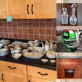 MaxSold Auction: This online auction features Noritake china, silver plate, Royal Doulton, kayak, canoe, paddles, lounge chairs, power tools, sports equipment, antique books, signed oil painting, furniture such as antique curio cabinet, oak desks, antique sideboard, antique wardrobes and more!