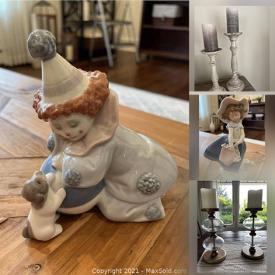 MaxSold Auction: This online auction features Wooden signs, Flower Arrangements, Candle Holders, Farmhouse Style Furnishings, Club Chairs, Area Rug, Antique Sedar Plate, Pottery Barn Lanterns, Lladro Figurines and much more!