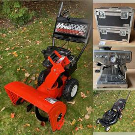 MaxSold Auction: This online auction features Snow Blower, Lawnmower, Commercial Event Tent, Winter Tires, Paddle Boat Model, Locks & Keys, Breville Expresso Coffee Maker, Small Kitchen Appliances, Drill Press, Hip Waders, Steel Rope Ladder and much more!