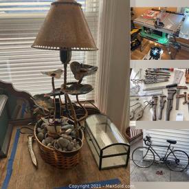 MaxSold Auction: This online auction features furniture such as a dining table, buffet, dressers, bookcases and more, hand tools, power tools, Workmate workbench, Bridgestone mountain bike, tool storage, books, serving ware, home essentials, electronics, Halloween decor and much more!