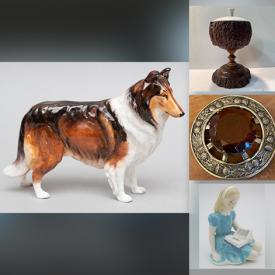 MaxSold Auction: This online auction features ROYAL DOULTON Figurines, Gold Stars, Musical Instruments, Reindeer Bell Collar, Clay Pipe, Vintage Victorian Spats, Vintage Silk, Decorative Swords, and Much, Much, More!!