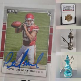 MaxSold Auction: This online auction features Ancient Coins, NIB Autographed Funko Pops, Autographed Sports Cards, Presidential Coins, Antique Afghanistan Chilam, Autographed Memorabilia, Vintage Moroccan Tea Pot, Antique Asian Scroll Painting, Start Trek Collectibles, Signed Billie Eilish Music Dolls, Antique Samovar, Comics, Painted Buffalo Nickels, Sports Cards, Antique Violin and much more!