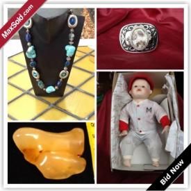 MaxSold Auction: This online auction features Butterscotch Amber High Gloss Polished, Agate Belt Buckle, Baseball Player Baby Doll, Porcelain Trophy Floral Pattern, Stone Glass and Silver Look Beads, Sugilite 21.4 Grams and much more!