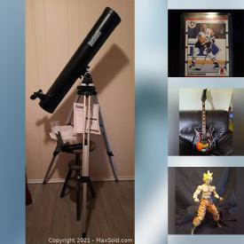 MaxSold Auction: This online auction features telescope, star wars accessories, hot wheels, power ranger wristband, WWE undertaker toy champion belt, comics, power rangers, soldiers, New York Jacket and much more!