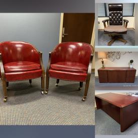 MaxSold Auction: This online auction features leather office chairs, conference room table, credenzas and more!