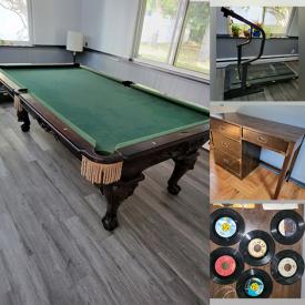 MaxSold Auction: This online auction features Pool Table, Treadmill, Yard Tools, Sports Equipment, Toys, Crystal Chandelier, Patio Furniture, and Much More!!