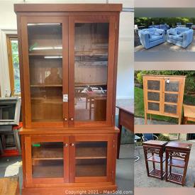 MaxSold Auction: This online auction features Contemporary Sofa, Dresser, Marble Top Table, Contemporary Bookshelf, Bedroom Chest Dressers, China Cabinet, Kitchen Cabinet, Patio Furniture, Outdoor Pedestal Tables, Maxine Snider Accent Chairs and much more.