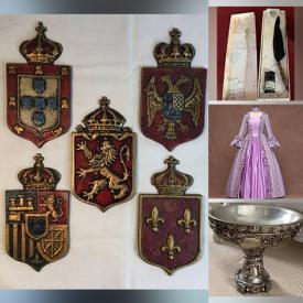 MaxSold Auction: This online auction features vintage hats, led candles, candle holders, cuckoo clocks, medallions, ball gowns, feather quill and ink, pedestals, Halloween costume and props, vintage shawls and much more!