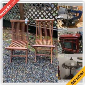 MaxSold Auction: This online auction features Teak Folding Chairs, Patio Umbrella, Hand Power Tools, Pet Supplies, Lathe, Joiner, Electric Fireplace, Wheelchair, Lawnmowers, Vintage Dresses, Bikes, Vintage Pittsburg Lamp, Camping Gear, Carnival Glass, Vintage Vanity, Printer, Vintage Toys, Costume Jewelry, Studio Pottery, Yard Decor, BBQ Grill, Industrial Power Tools, Generator and much more!