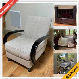 MaxSold Auction: This online auction features Marquetry Inlaid Side Tables, Freeform Modern Sofa, Queen Bed with TV Lift, Patio Furniture, Stereo Components, TVs, Small Refrigerator, African Mask, Kids Bikes, Wooden Rocking Horse, Dog Crates, Greenhouse, Roto Tiller, Riding Mower, Wood Chipper, Snowblower, Wood Splitter, Garden Tools and much more!