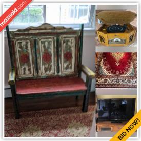 MaxSold Auction: This online auction features Antique Chair, Wall Art, Area Rugs, Crystal Prism Candelabras, TV, DVD, Small Kitchen Appliances, Decanter, Board Games, Puzzles, Garden Tools, Mini Fridge, Exercise Equipment, African Hand-painted Tablecloth, and Much, Much, More!!