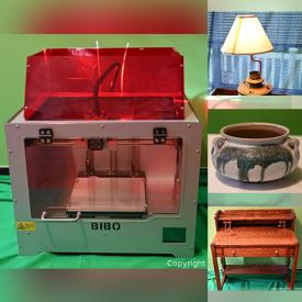 MaxSold Auction: This online auction features 3D Printer, DSLR Camera, Fiestaware, New Bamboo Countertop, Vintage Writing Desk, New Pellet Firepit, Art Pottery, Vintage Oil Lamps, DVDs, Vintage Skateboard, Weights and much more!