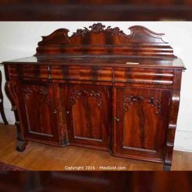 MaxSold Auction: This online auction features Mahogany Buffet, Pewter Coffee Pot, Oak Filing Cabinet, Book Case, Brass Lamps, Sterling BBQ, Gas Lawn Mower, Potted Jade Plant, Duncan Phyfe Drop Leaf Table and much more!