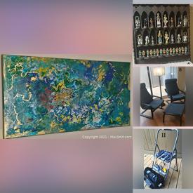 MaxSold Auction: This online auction features Abstract Oil on Canvas, Printer, Hand Tools, Dining Table & Chairs, Sectional Sofa, Pop-up Trundle Sofa-bed, TVs, Small Kitchen Appliances and much more!