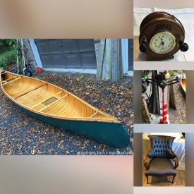 MaxSold Auction: This online auction feature a Wood Veneer Dresser, Vintage Beer Tray - Laurentide Ale, Forty Ft. Antenna In 4 -10ft. Sections, PEETZ Classic Reel Clock, Bereuter Wald Assen Bavarian Plates, 2 Vintage Hummel Figurines and much more.