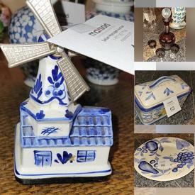 MaxSold Auction: This online auction features Table Linens, Wall Art, Decanters, Vases, Kitchen Jugs, Makeup Holder, Blue & White Dishes, Vanity Chair, Decorative Plates and much more!