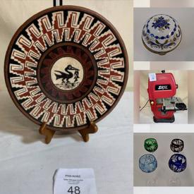 MaxSold Auction: This online auction features Porcelain Trinket Pods, Art Glass, Coins, Studio Pottery, Vintage Collectible Lighters, Wrought Iron Table & Chairs, Bicycles, Porcelain Mask, Power 7 Hand Tools, Small Kitchen Appliances, Vintage Book, Artificial Plants, Games, Metal Wall Art, Yarn and much more!